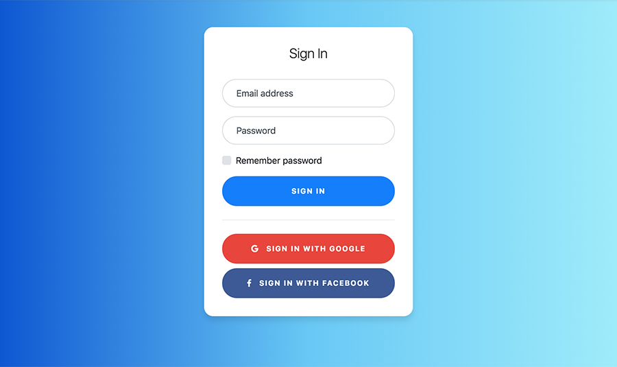 Bootstrap Login Screen with CSS Only Floating Form Labels and Social Logins