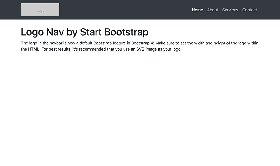 A Bootstrap 4 example navbar with a logo as the navbar brand