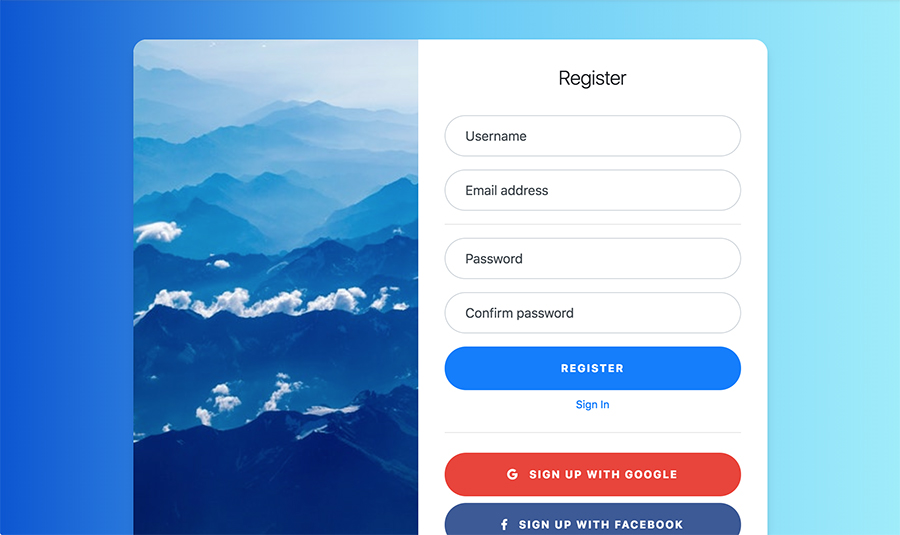 Bootstrap 4 Login Screen with CSS Only Floating Form Labels and Social Logins