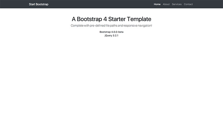 Bare Bootstrap HTML Starter Template