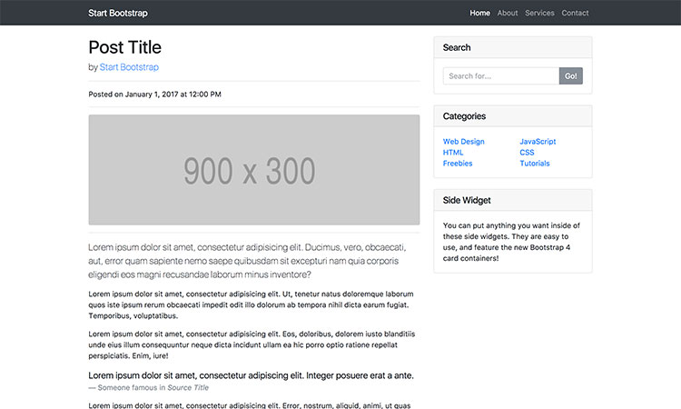 Free Bootstrap Blog Post Template