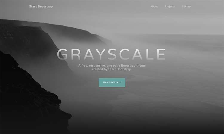 Grayscale ong page Bootstrap template