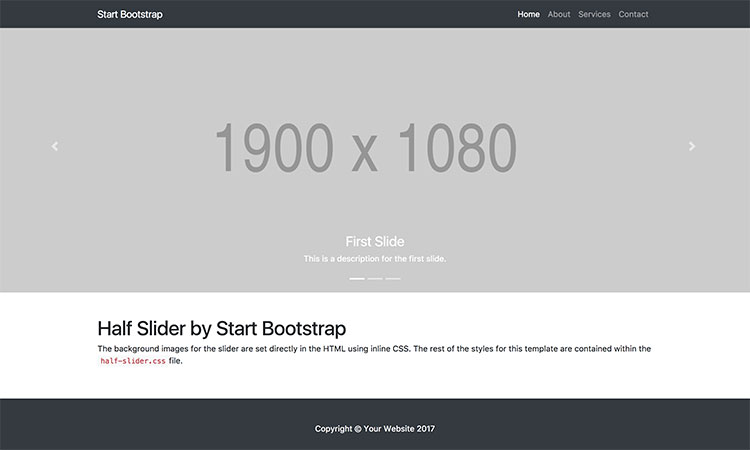 Half Page Bootstrap Image Carousel Slider