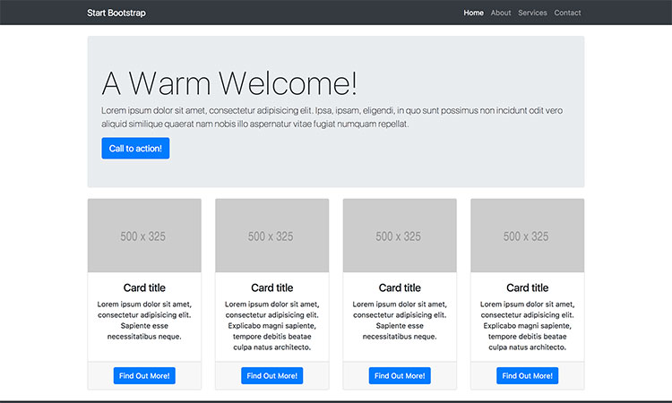 Basic Bootstrap Home Page Template