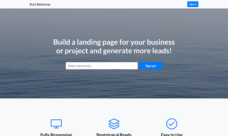 Free Bootstrap Landing Page Theme