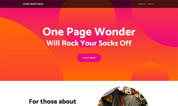 Free Bootstrap One Page Website Template