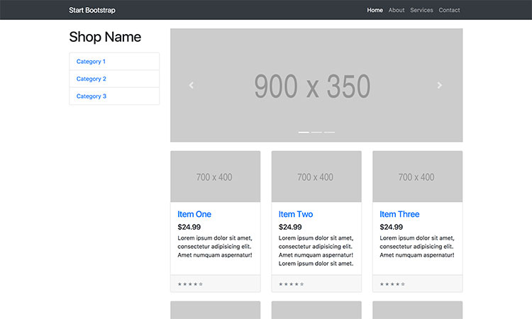 Free Bootstrap Ecommerce Template