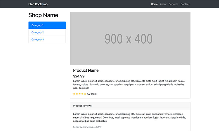 Free Bootstrap Online Store Template