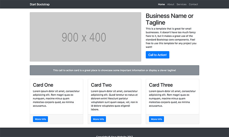 Free Small Business Template for Bootstrap 4